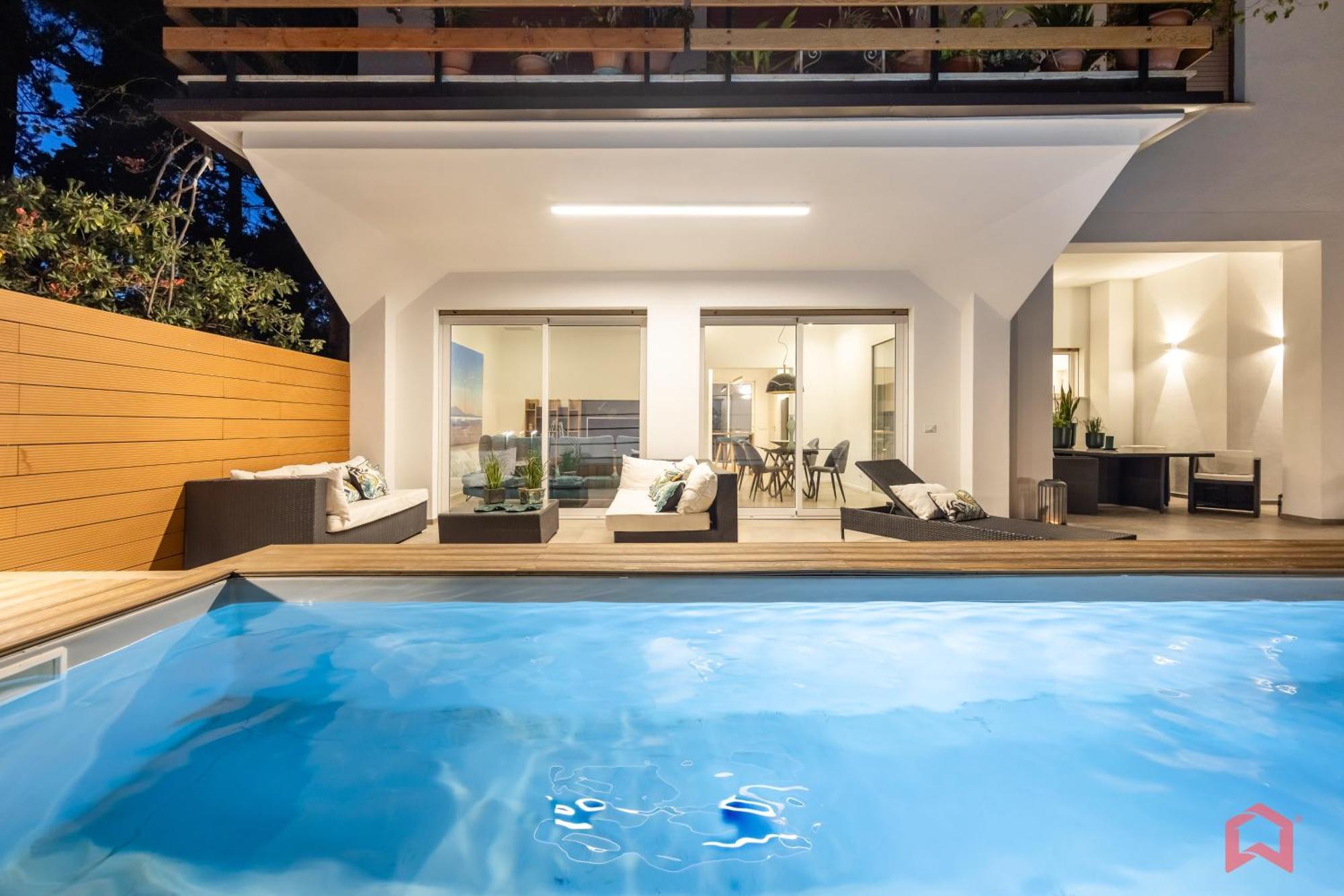 Appartamento In Villa Con Piscina Privata Palermo Bagian luar foto