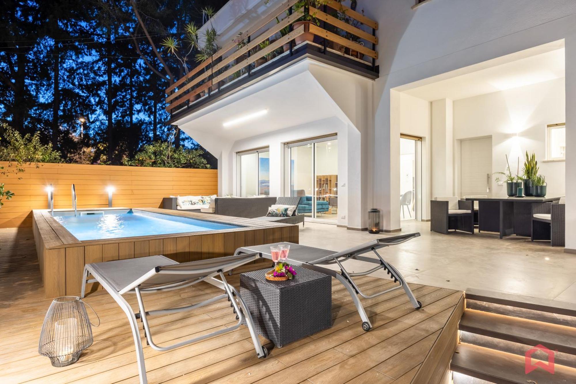 Appartamento In Villa Con Piscina Privata Palermo Bagian luar foto